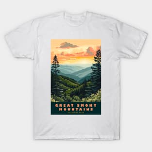 Great Smoky Mountains national park travel poster T-Shirt